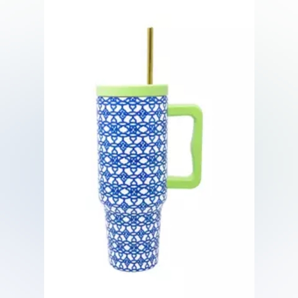 NWT Lilly Pullizer 40oz Stainless Lattice Tumbler - Picture 1 of 1